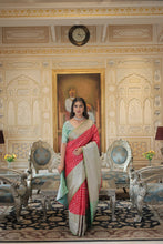 Load image into Gallery viewer, Red Classic Kanjivaram Silk Saree with Zari Weaving Clothsvilla