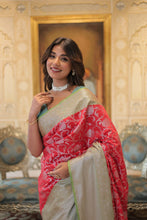 Load image into Gallery viewer, Red Classic Kanjivaram Silk Saree with Zari Weaving Clothsvilla