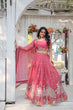 Load image into Gallery viewer, Pink Elegant Gold Coin Lehenga Choli with Sequins &amp; Thread Embroidery ClothsVilla