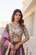 Load image into Gallery viewer, Brown Exquisite Women's Fully Flaired Lehenga Set in Digital Printed Russian Silk with Sequins Embroidery ClothsVilla