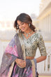 Load image into Gallery viewer, Gray Exquisite Women's Fully Flaired Lehenga Set in Digital Printed Russian Silk with Sequins Embroidery ClothsVilla