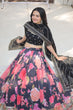 Load image into Gallery viewer, Black Exquisite Digital Printed Georgette Lehenga with Tassels and Embroidery ClothsVilla