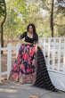 Load image into Gallery viewer, Black Exquisite Digital Printed Georgette Lehenga with Tassels and Embroidery ClothsVilla
