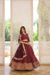 Load image into Gallery viewer, Maroon Enchanting Dayble Viscose Jacquard Lehenga Set with Double Zari Work ClothsVilla