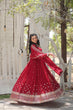 Load image into Gallery viewer, Pink Epitome of Grace: Faux Blooming Anarkali Suit with Rich Sequins Embroidery ClothsVilla
