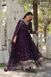 Load image into Gallery viewer, Wine Epitome of Grace: Faux Blooming Anarkali Suit with Rich Sequins Embroidery ClothsVilla