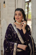 Load image into Gallery viewer, Navy Blue Elegant Vichitra Shimmer Gown with Rich Sequins Embroidery ClothsVilla