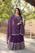 Load image into Gallery viewer, Purple Stunning Faux Blooming Lehenga with Heavy Sequins &amp; Thread Embroidery ClothsVilla