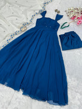 Load image into Gallery viewer, Blue Embrace Elegance with a Modern Touch: Exclusive Anarkali Suit ClothsVilla