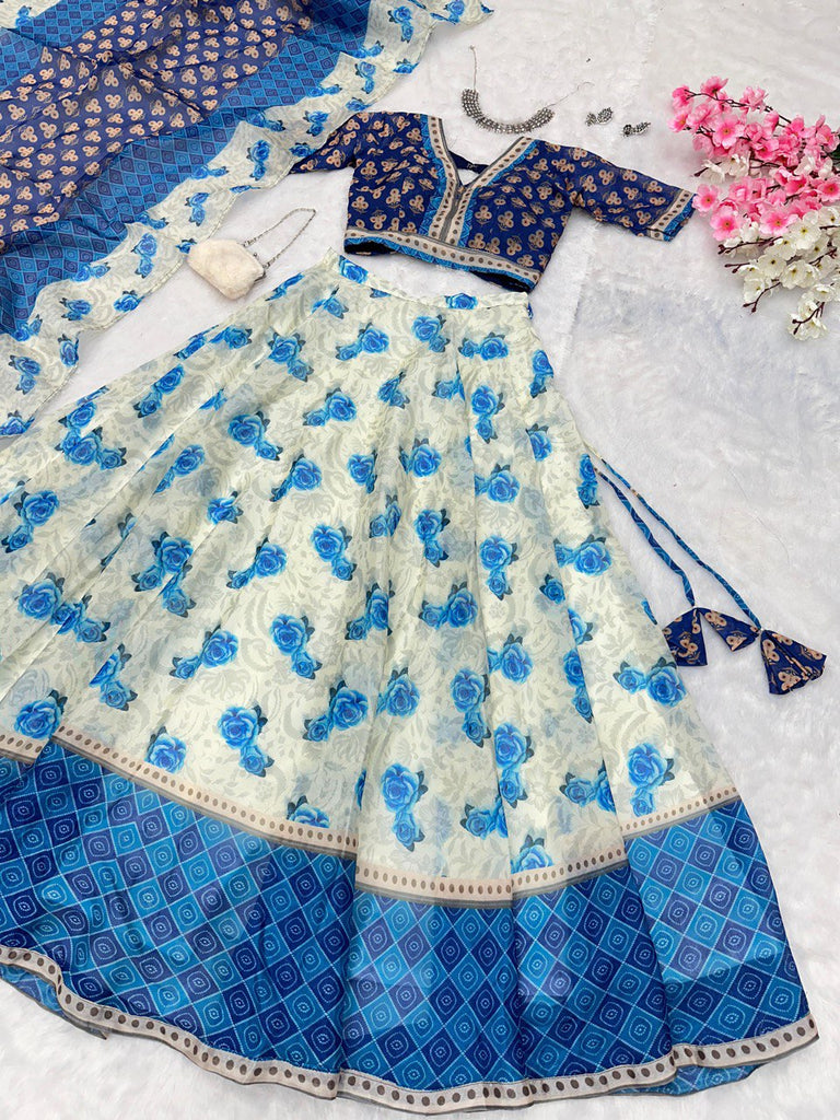 Blue Embrace Elegance with a Modern Touch – Exclusive Designer Lehenga Choli ClothsVilla