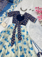 Load image into Gallery viewer, Blue Embrace Elegance with a Modern Touch – Exclusive Designer Lehenga Choli ClothsVilla