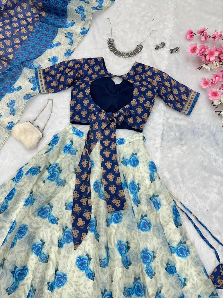 Blue Embrace Elegance with a Modern Touch – Exclusive Designer Lehenga Choli ClothsVilla