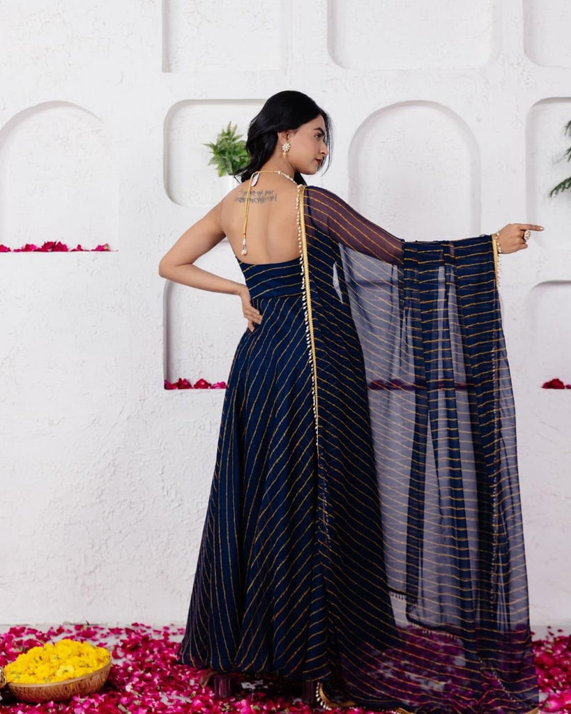 Navy Blue Discover Grace and Modernity – Exclusive Anarkali Suit Collection ClothsVilla