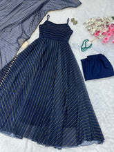 Load image into Gallery viewer, Navy Blue Discover Grace and Modernity – Exclusive Anarkali Suit Collection ClothsVilla