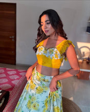 Load image into Gallery viewer, Yellow Elevate Your Wardrobe with Exclusive Floral Lehenga ClothsVilla