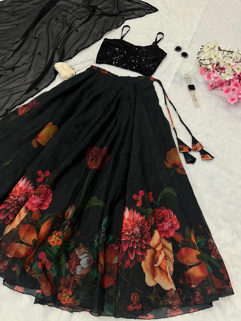 Black Experience Elegance with a Modern Twist – Exclusive Real Shoot Lehenga Design ClothsVilla