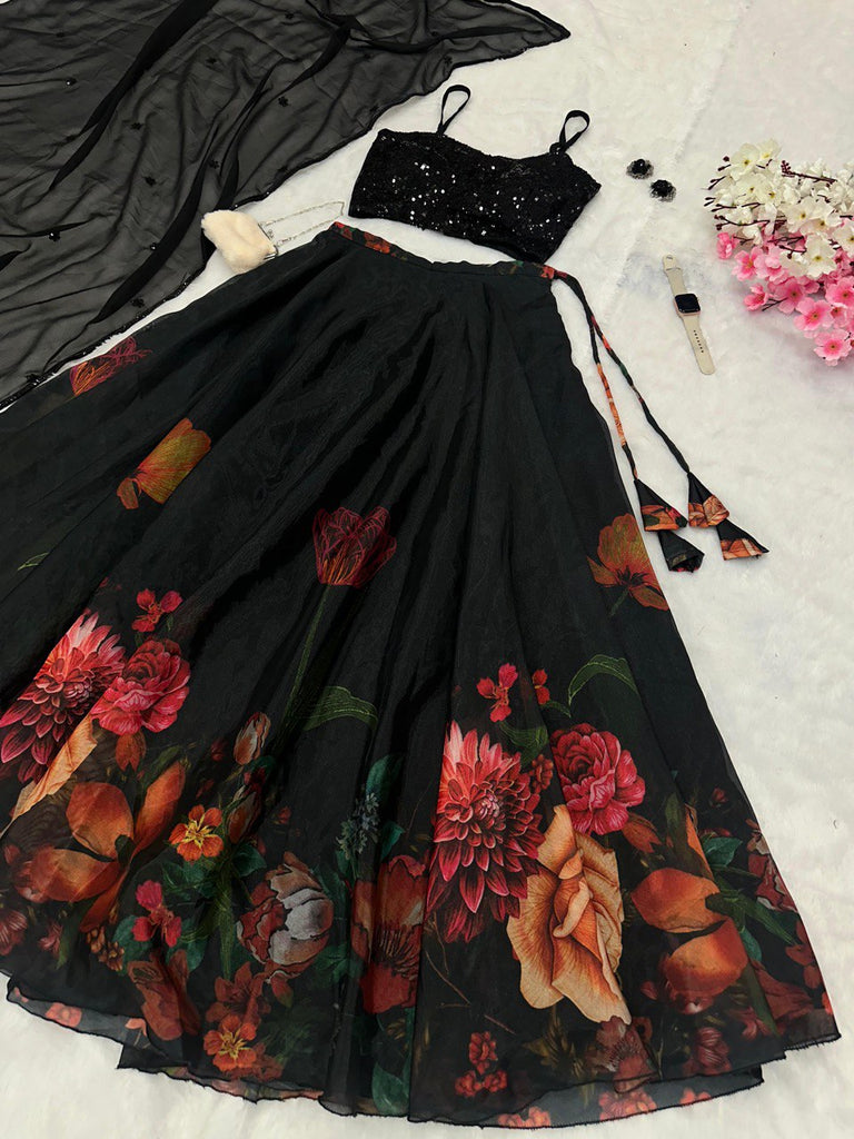 Black Experience Elegance with a Modern Twist – Exclusive Real Shoot Lehenga Design ClothsVilla