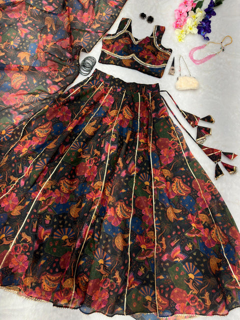 Multicolour Unveil Your Elegance with Our Exclusive Floral Lehenga Design ClothsVilla Main image