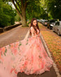 Load image into Gallery viewer, Peach Experience Timeless Elegance with Our Exclusive Floral Lehenga Design ClothsVilla