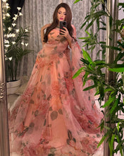 Load image into Gallery viewer, Peach Experience Timeless Elegance with Our Exclusive Floral Lehenga Design ClothsVilla