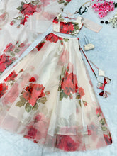 Load image into Gallery viewer, White Experience Timeless Elegance with Our Exclusive Floral Lehenga Design ClothsVilla