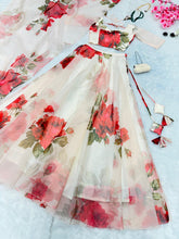 Load image into Gallery viewer, White Experience Timeless Elegance with Our Exclusive Floral Lehenga Design ClothsVilla