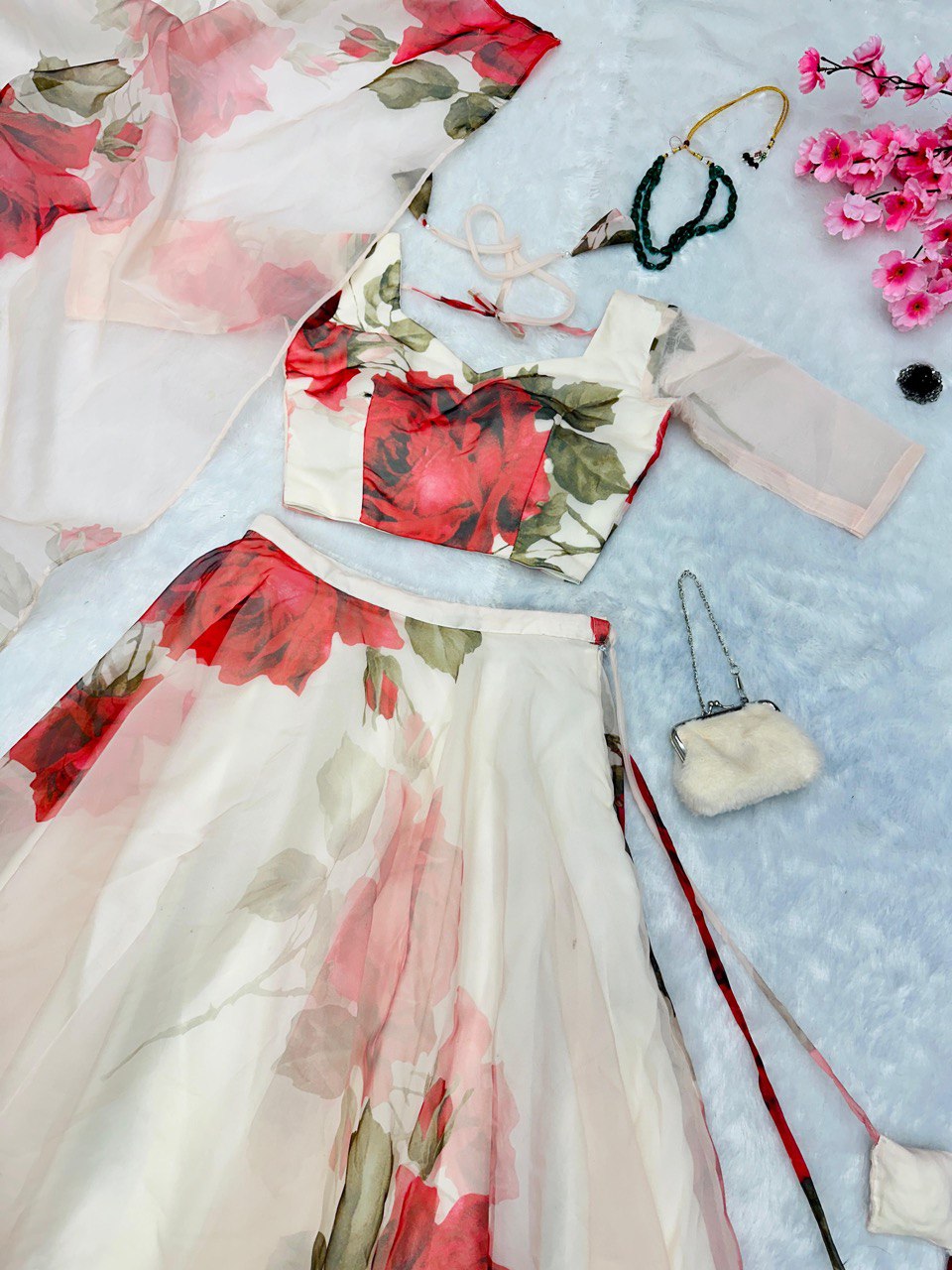White Experience Timeless Elegance with Our Exclusive Floral Lehenga Design ClothsVilla