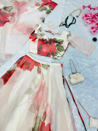 White Experience Timeless Elegance with Our Exclusive Floral Lehenga Design ClothsVilla
