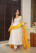 Load image into Gallery viewer, Yellow &amp; White Celebrate Elegance with Our Exclusive Two-Color Anarkali Design ClothsVilla