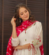 Load image into Gallery viewer, Red &amp; White Celebrate Elegance with Our Exclusive Two-Color Anarkali Design ClothsVilla