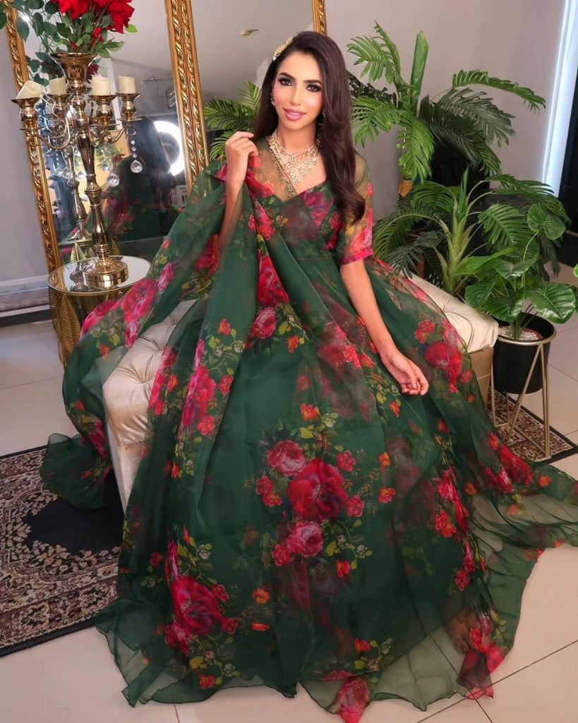 Green Embrace Modern Elegance with Our Exclusive Organza Lehenga Design ClothsVilla