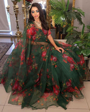 Load image into Gallery viewer, Green Embrace Modern Elegance with Our Exclusive Organza Lehenga Design ClothsVilla