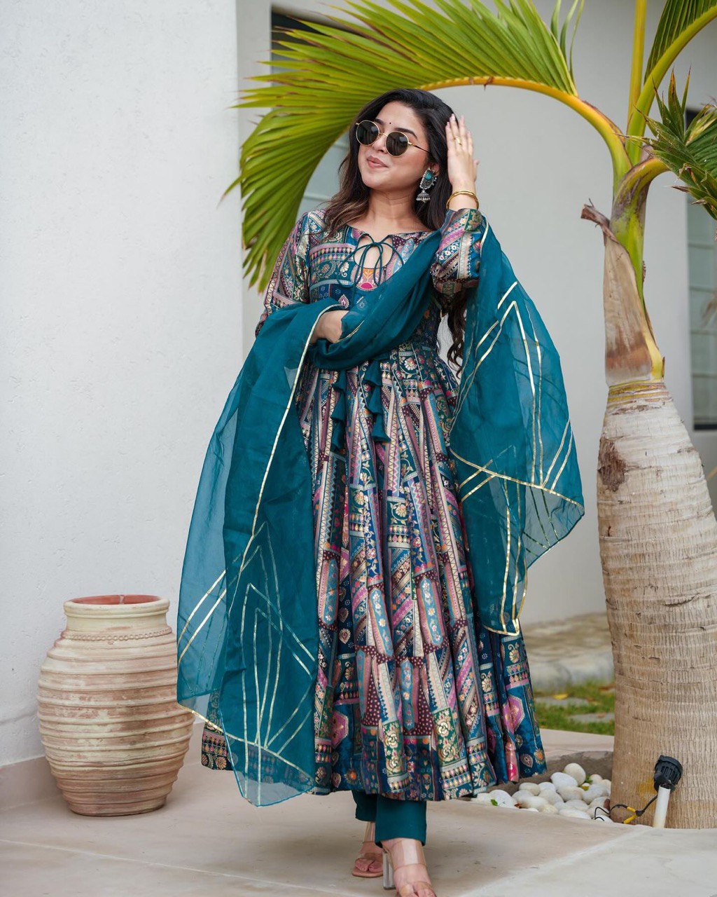 Multicolour Experience Unmatched Elegance with Our Exclusive Anarkali Gown Design ClothsVilla