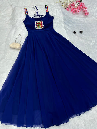 Blue Celebrate Navratri in Style with Our Exclusive Anarkali Gown ClothsVilla
