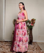 Load image into Gallery viewer, Pink Embrace Elegance with Our Exclusive Georgette Anarkali Design ClothsVilla