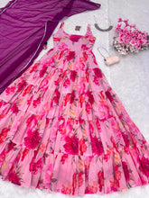 Load image into Gallery viewer, Pink Embrace Elegance with Our Exclusive Georgette Anarkali Design ClothsVilla