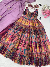 Load image into Gallery viewer, Multicolor Unveil Your Elegance with Our Exclusive Jimmy Organza Anarkali Gown ClothsVilla