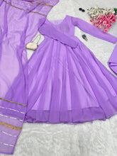 Load image into Gallery viewer, Purple Elevate Your Style with Our Exclusive Georgette Anarkali Design ClothsVilla