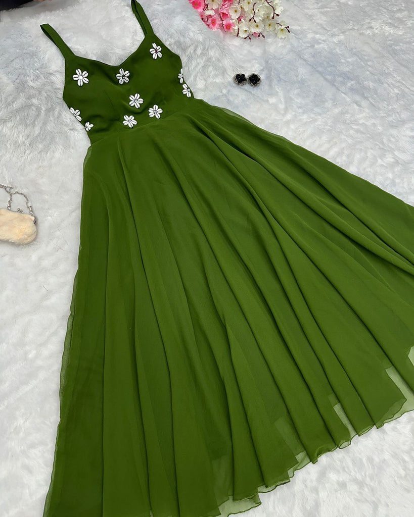 Green Celebrate Navratri in Style with Our Exclusive Anarkali Gown ClothsVilla