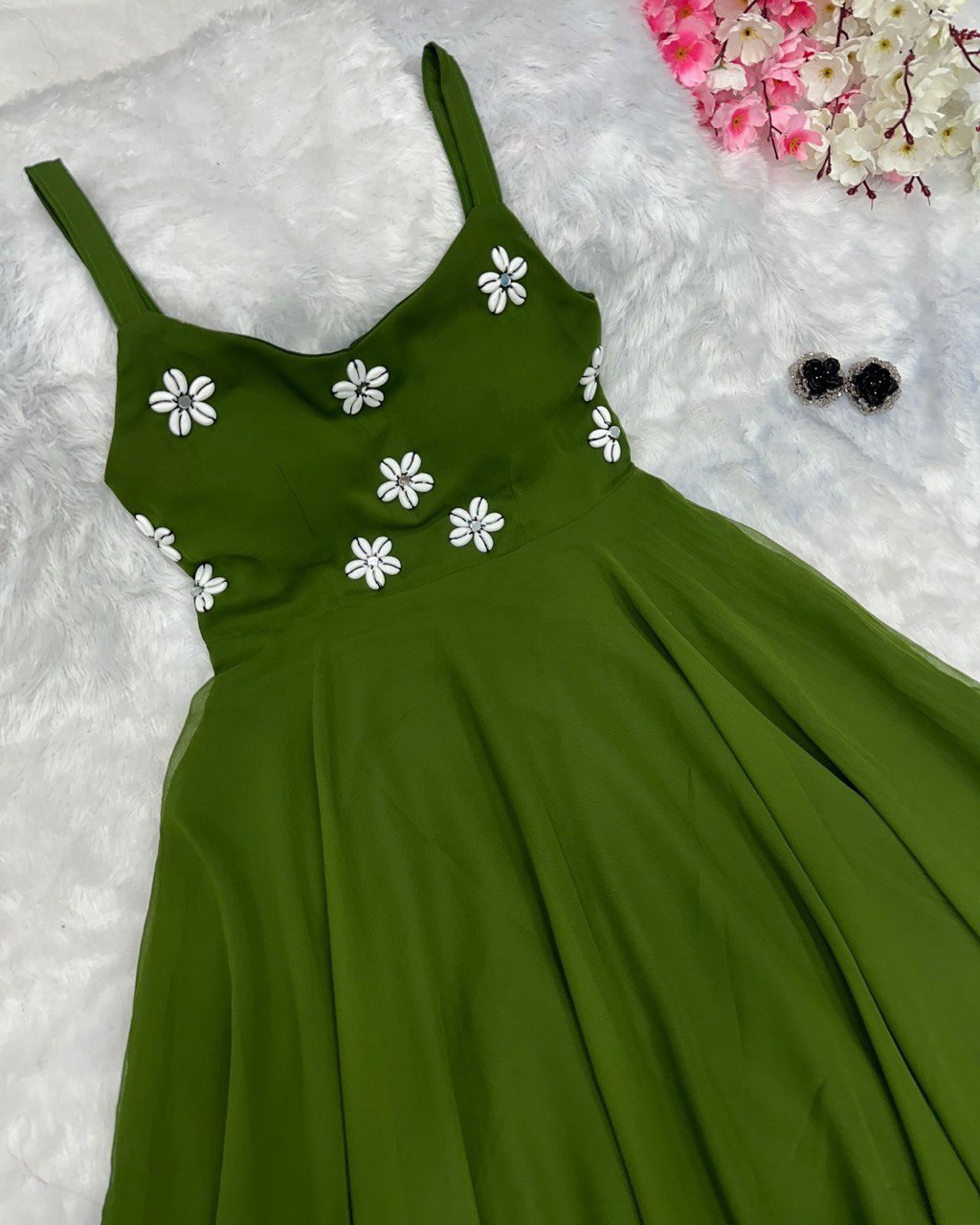 Green Celebrate Navratri in Style with Our Exclusive Anarkali Gown ClothsVilla