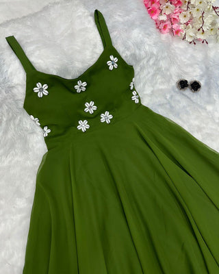 Green Celebrate Navratri in Style with Our Exclusive Anarkali Gown ClothsVilla