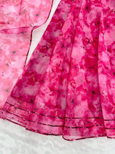 Load image into Gallery viewer, Pink Experience Timeless Elegance with Our Exclusive Organza Lehenga Set ClothsVilla