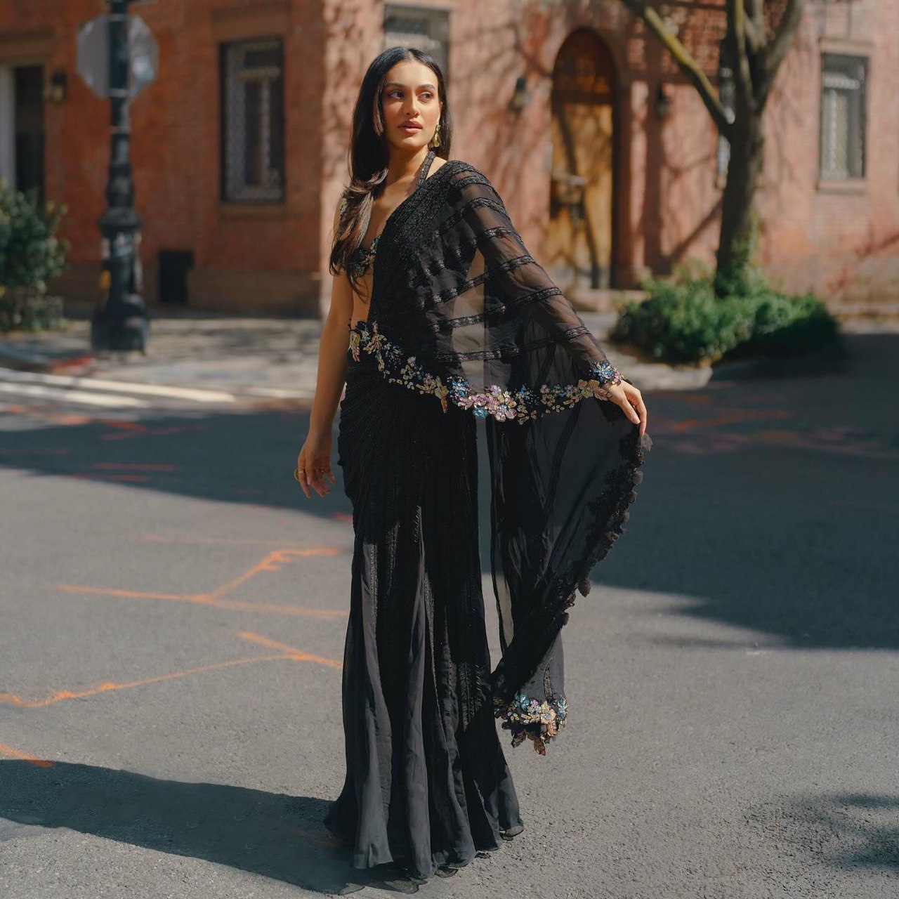 Black Discover Elegance with Our Ready-to-Wear Lehenga Style Saree ClothsVilla