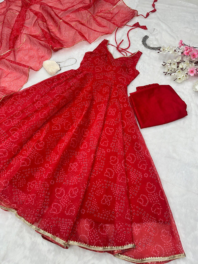 Red Ri8 Fashion Exclusive Digital Printed Anarkali Suit Clothsvilla