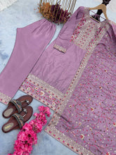 Load image into Gallery viewer, Dusty Purple Premium Designer Readymade Suit Set Heavy Chinon Silk Clothsvilla