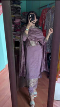 Load image into Gallery viewer, Dusty Purple Premium Designer Readymade Suit Set Heavy Chinon Silk Clothsvilla