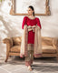 Dark Pink Elegant Satin Silk Ensemble