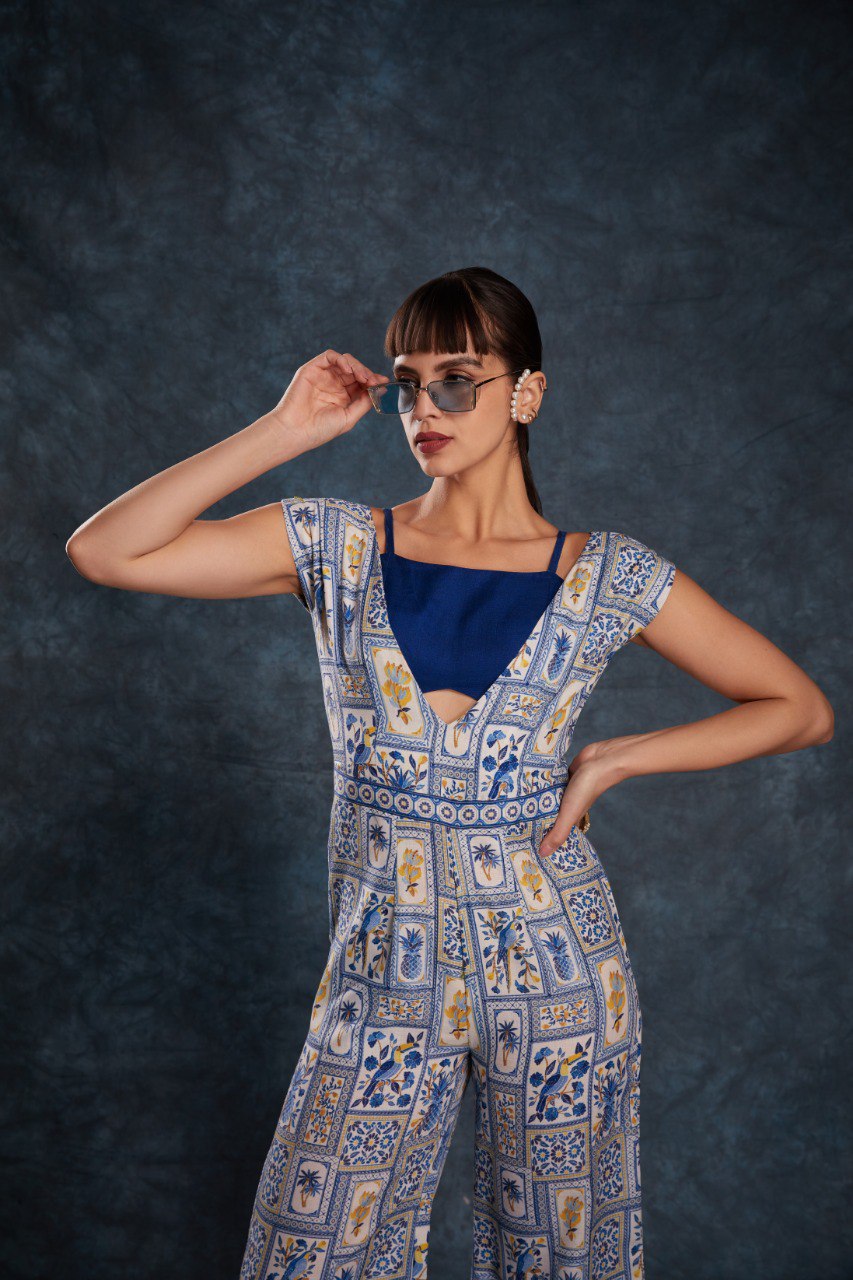Navy Blue Chic Printed Linen Maxi Dress – Ready to Wear ClothsVilla