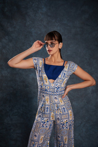 Navy Blue Chic Printed Linen Maxi Dress – Ready to Wear ClothsVilla