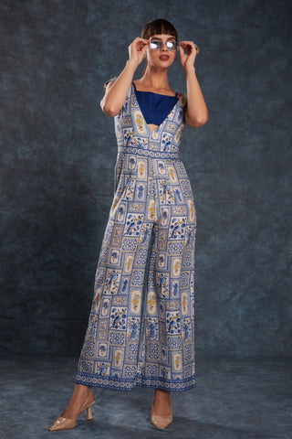 Navy Blue Chic Printed Linen Maxi Dress – Ready to Wear ClothsVilla